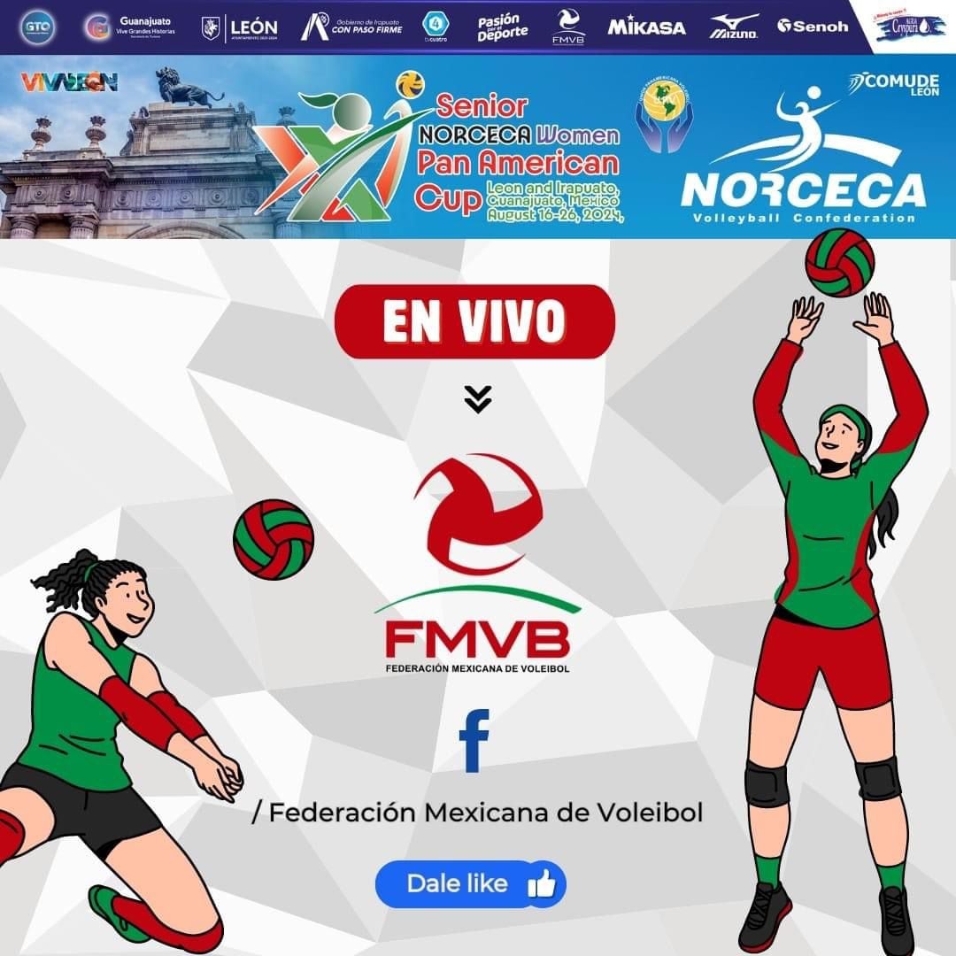 Federación Mexicana de Voleibol transmite la Copa Panamericana de mayores.