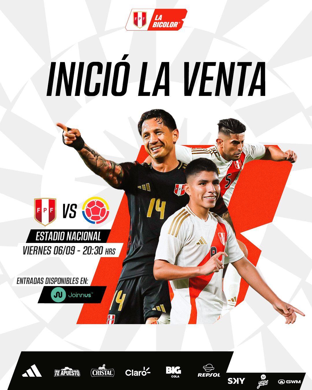 Perú se medirá ante Colombia en el Estadio Nacional por Eliminatorias 2026.