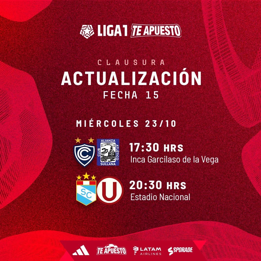 Universitario se medirá ante Sporting Cristal por la fecha 15 del Torneo Clausura 2024.